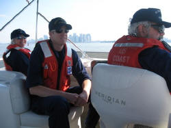 Coxwain, crew and trainee on bride of uscg aux vessel "Obsession" June 27, 2009