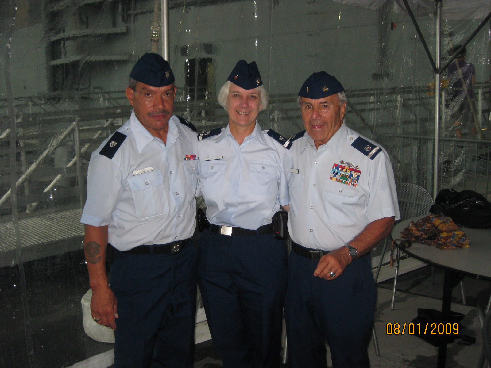 Flotilla 4-2 members on the USS Intrepid dock