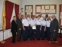 Photo of Flotilla 4-2 members at 2009 Boating Safety Proclamation at Union Town Hall